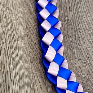 Pink and Blue graduation Lei